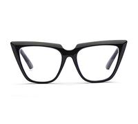 ZUVGEES Blue Light Blocking Reading Glasses Womens Chic Oversized Cat-Eye Eyeglasses Big Frames Large lens Computer Readers (Bright Black, 1.0)
