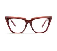 ZUVGEES Blue Light Blocking Reading Glasses Womens Chic Oversized Cat-Eye Eyeglasses Big Frames Large lens Computer Readers (Wine Red, 1.25)