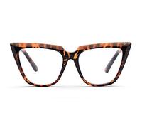ZUVGEES Blue Light Blocking Reading Glasses Womens Chic Oversized Cat-Eye Eyeglasses Big Frames Large lens Computer Readers (Leopard, 0.0)
