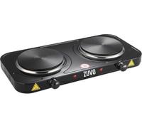 Zuvo 2000W Double Hot Plate Black Portable Cast Iron Stove With Adjustable Thermostat Steel Body
