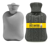 Zuvo 2L Hot Water Bottle with Soft Knitted Cover Leakproof, BPA-Free, for Pain Relief & Warmth