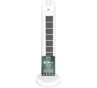 Zuvo 30" Tower Fan for Bedroom | Quiet Bladeless Oscillating Standing Fan, 3 Speeds, 90° Wide Oscillation, 2-Hour Timer | Home, Living Room & Office | White