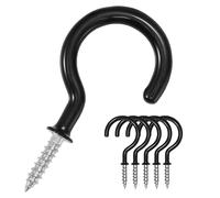 Zuvo -36 PCS Metal Ceiling Hooks 2.3 cm Multipurpose Vinyl Coated Screw-in Wall Hooks for Hanging Plants, Cups, Utensils, Lights and Stuff Great for Indoor & Outdoor Use