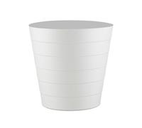 Zuvo 8L Plastic Waste Paper Bin - Shatter-Proof White Office & Bedroom Trash Can with Wave Design