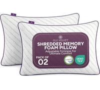 Zuvo Adjustable Shredded Memory Foam Pillow For Neck And Shoulder Support Customisable For Side And Back Sleepers Pack Of 2