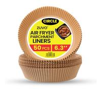 Zuvo Air Fryer Liners 50 Pack 6.3 Inch Round Greaseproof Paper Sheets