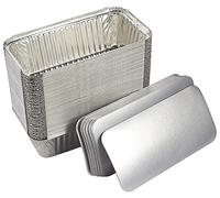 Zuvo Aluminium Foil Trays with Lids, 50-Pack 600ml Foil Food Containers