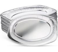 Zuvo Aluminium Serving Platters Pack Of 20 Large 35X23Cm Foil Trays