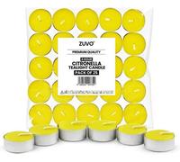Zuvo Citronella Tealights - Pack Of 25, 4-Hour Burn Scented Candles For Indoor & Outdoor Use, Insect-Repellent Tea Lights