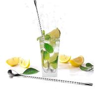 Zuvo Cocktail Stirrer 12 inch Bar Spoon, Stainless Steel Cocktail Spoon | 30cm length, spiral twisted handle, stainless steel, dishwasher safe, silver finish, one piece per pack