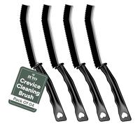 Zuvo Crevice Cleaning Brush Set (4 Pack) - Hard Bristle Gap & Grout Cleaning Tool with Long Handle - Window, Tile & Kitchen Scrubber
