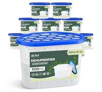 Zuvo Dehumidifier 500ml Pack of 10 | Disposable Moisture Absorber & Damp Trap for Home | Condensation Absorber for Wardrobe, Bathroom, Bedroom | Interior Dehumidifiers - No Electricity Needed