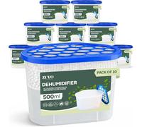 Zuvo Dehumidifier 500Ml Pack Of 10 Moisture Absorber For Damp Mould Mildew And Condensation Control