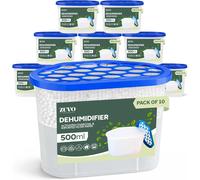 Zuvo Dehumidifier 500ml Pack of 10 Moisture Absorber for Damp Mould Mildew and Condensation Control