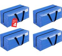 Zuvo Extra Large Moving & Storage Bags With Zips (4 Pack, 73X36X36Cm) Heavy-Duty Waterproof Bags