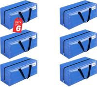 Zuvo Extra Large Moving & Storage Bags With Zips (6 Pack, 73X36X36Cm)
