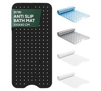 Zuvo Extra Long Bath Mat Non Slip Anti Mould, 100 x 40 cm, Black