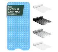 Zuvo Extra Long Bath Mat Non Slip Anti Mould, 100 x 40 cm, Blue