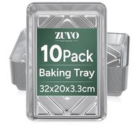 Zuvo Foil Baking Trays 10 Pack, Disposable Aluminium Oven & Roasting Trays