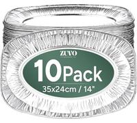 Zuvo Foil Serving Platters 10 Pack, Large Aluminium Trays for Party Food