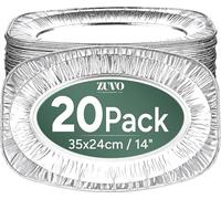 Zuvo Foil Serving Platters 20 Pack, Large Aluminium Trays for Party Food