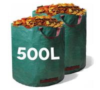 Zuvo Garden Waste Bags 500L Pack Of 2 Heavy Duty Reusable Garden Sacks