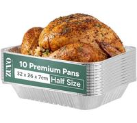 Zuvo Large Aluminium Foil Trays 32x26 cm, 10 Pack, Without Lids