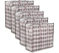 Zuvo Large Laundry Bags With Zips Pack Of 5 Strong Reusable Storage Bags For Moving Shopping Laundry