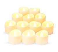 Zuvo LED Tea Lights Candles (24 Pack) - Warm White Flickering Flameless Battery Tealights with Wave Edge - Safe, Long-Lasting & Realistic Glow
