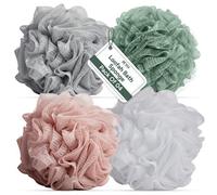 Zuvo Loofah Bath Sponge Pack Of 4 Soft Durable Shower Puffs Unisex