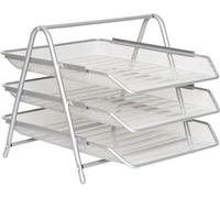 Zuvo Mesh Desk Organiser 3 Tier Letter Tray Organizer Office Desktop Document Paper File Storage Mesh Filling Collection For Home