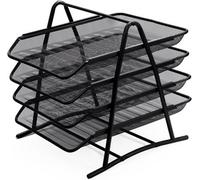 Zuvo Mesh Desk Organiser 4 Tier Letter Tray Organizer Office Desktop Document Paper File Storage Mesh Filling Collection For Home