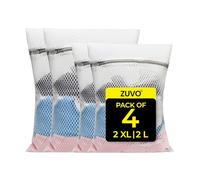 Zuvo Mesh Laundry Bags for Washing Machine, Delicates and Socks, 4-Pack