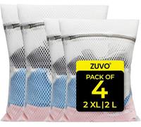 Zuvo Mesh Laundry Bags For Washing Machine With Zips Pack Of 4