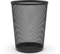 Zuvo Mesh Wastebasket Black Metal Wire Garbage Trash Can For Office Home Bedroom Height 10.1" Width 10", 4 Gallon (16 Quart)