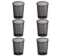 Zuvo Metal Mesh Waste Paper Bin, Office & Bedroom Bin, Black, 6 Pack