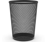Zuvo Metal Mesh Waste Paper Bin, Small Bedroom & Office Bin, Black