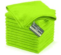 Zuvo Microfibre Cleaning Cloths 12 Pack, Lint-Free, Green, 32 x 32cm