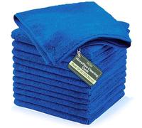 Zuvo Microfibre Cleaning Cloths, Lint-Free, Blue, 12 Pack, 32x32cm