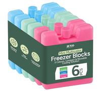 Zuvo Mini Freezer Blocks Pack of 6 | Reusable Ice Packs for Cool Bags, Lunch Boxes & Cool Boxes | Long-Lasting Ice Packs for Food & Drink | Leakproof, Lightweight, Durable & Portable