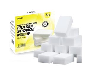 Zuvo Multi-Functional Magic Eraser Sponge (48-Pack) - Heavy-Duty, Eco-Friendly Melamine Sponges for Kitchen, Bathroom, and Wall Cleaning