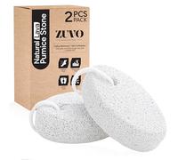 Zuvo Natural Lava Pumice Stone 2 Pack - Foot Scrubber for Hard Dead Skin & Callus Removal - Exfoliating Foot File for Cracked Heels - Reusable Foot Care Tool for Smooth Feet, Hands & Elbows