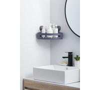 Zuvo No-Drill Shower Caddy With Suction Cups - Adhesive-Free Bathroom Shelf For Shampoo, Soap, Toiletries - Grey