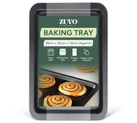 Zuvo Non Stick Baking Tray 38 X 26 Cm Carbon Steel Oven Tray For Baking Roasting 1 Pack