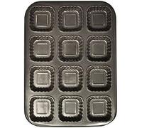 Zuvo Non-Stick Brownie Baking Pan with Dividers - 12 Square Cups, Premium Edge Brownie Mold for Individual Servings, Durable Metal Bakeware for Oven Baking, Dishwasher Safe