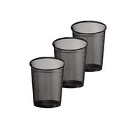 Zuvo Pack Of 3 Circular Mesh Waste Paper Bin, Lightweight Waste Basket Garbage Can, Metal Trash Bin Ideal For Kitchen