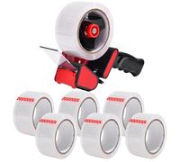 Zuvo Packing Tape Gun with 6 Clear Tape Rolls, Heavy Duty Tape Dispenser