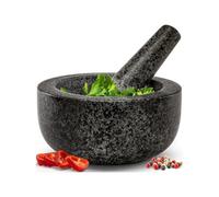 Zuvo Pestle And Mortar Set Solid Natural Stone Durable Grinder For Kitchen Herbs And Spices Use