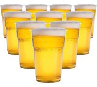 Zuvo Plastic Pint Glasses 284ml Reusable Cups, Half Pint, 50 Pack