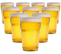 Zuvo Plastic Pint Glasses 330 Ml - Half Pint - (Pack Of 50) - Perfect Disposable Plastic Glasses For Pint